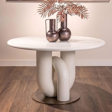 Winslow dining table - 135cm - 4 seater - round - white - metal