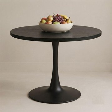Celeste dining table - 90cm - 2 seater - round - black - wood and metal