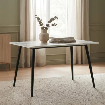 Horizon dining table - 140cm - 4 seater - pandora and black - marble effect and metal