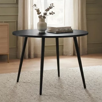 Horizon dining table - 90cm - 2 seater - round - black - wood and metal