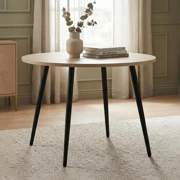 Horizon dining table - 90cm - 2 seater - round - oak and black - wood and metal