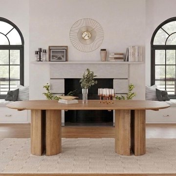 Cerchi dining table - 244cm - 10 seater - natural - wooden