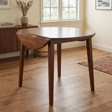 Hanover drop leaf dining table - 61cm-91cm - 2-4 seater - round - brown - dark oak
