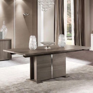 Tivoli extending pedestal dining table - 6-8 seater - 160cm-210cm - grey wood