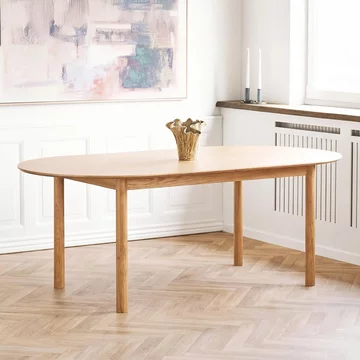 Bundaberg oak extending dining table - 200cm-300cm - 8-12 seater - oval - natural