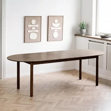 Bundaberg oak extending dining table - 200cm-300cm - 8-12 seater - oval - walnut