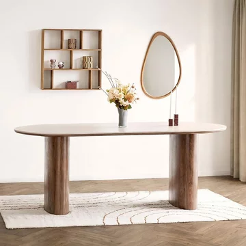 Delphi dining table - 210cm - 8 seater - oval - dark brown - ceramic and wooden
