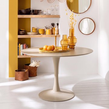 Riva dining table - 120cm - 4 seater - round - sand - wooden and metal