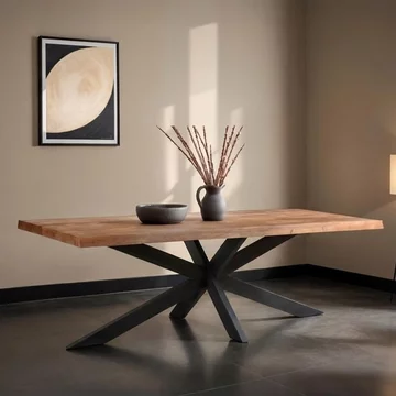 Sturdy dining table - live edge - spider legs - natural - mango wood - sizes available
