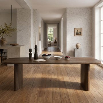 Tyler curved dining table - 300cm - 12 seater - malta - mango wood