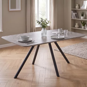 Symphony dining table - 160cm - 6 seater - grey and black - wood