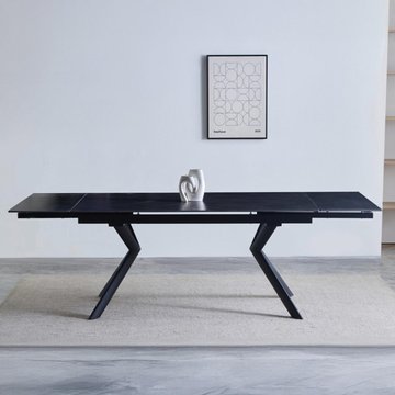 Valantino extending dining table - 160cm-240cm - 6-10 seater - dark grey - sintered stone