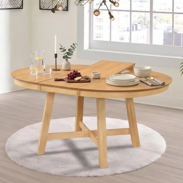 Roseville oak butterfly extending dining table - 155cm-154cm - 4-6 seater - oval