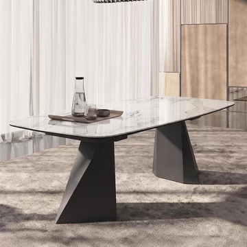 Krystal italian dining table - 200cm - 8 seater - tent base - ceramic and metal