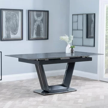Alpha extending dining table - 4-6 seater - 140cm-180cm - black ceramic