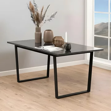 Amble dining table - 6 seater - 160cm - black marble effect