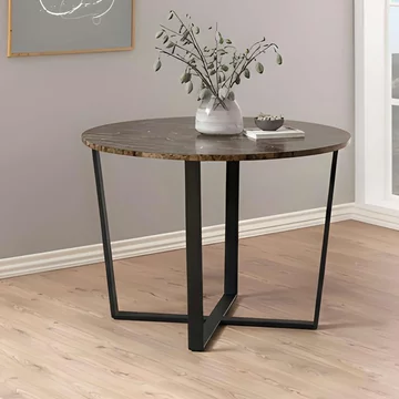 Amble dining table - 4 seater - round - 110cm - brown marble effect