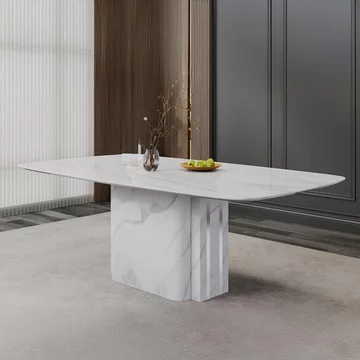 Antonio dining table - white marble - sizes available