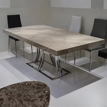 Aurora dining table - marble with stainless steel base - variation available