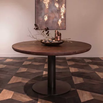 Baldwin dining table - 130cm - 4 seater - round - pedestal - mango wood