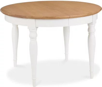 Hampstead two tone round extending dining table - 4-6 seater - 120cm-165cm