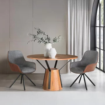 Bologna dining table - mango wood - 4 seater - 116cm - round pedestal