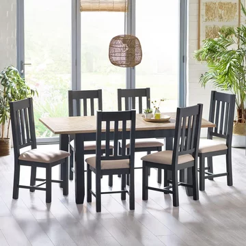 Bordeaux extending dining table - 180cm-220cm - 6-8 seater - butterfly - grey