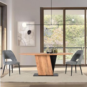 Brescia dining table - acacia wood - pedestal - sizes available