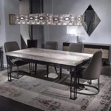 Brooklyn dining table - 8 seater - marble with metal base - variation available
