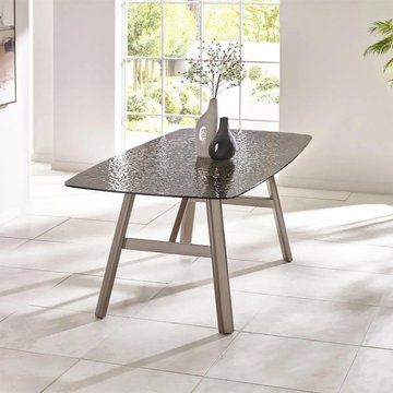 Callisto dining table - 8 seater - 200cm - smoked bubble glass