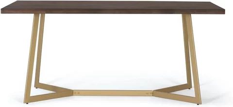 Caltan dining table - 8 seater - 200cm - walnut mango wood and gold - geometric