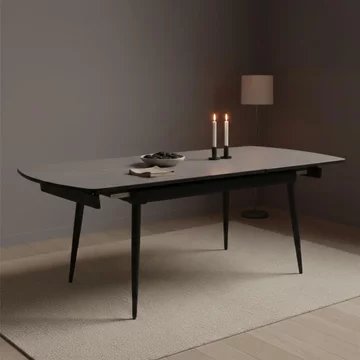 Cassino extending dining table - 6-8 seater - 160cm-200cm - grey glass