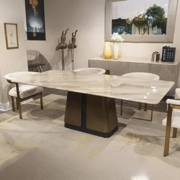 Compass dining table - pedestal - marble - variation available