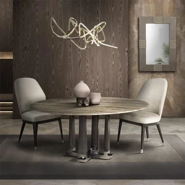 Daytona dining table - round - marble with pedestal base - variation available