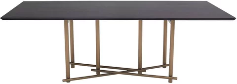 Delta dining table - 8 seater - 220cm - walnut wood with brushed brass