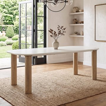 Fondi dining table - 240cm - 10 seater - white and brown - cement look
