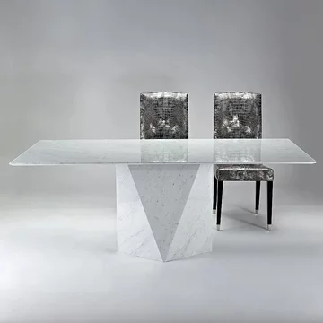 Freedom dining table - marble with steel pedestal base - variation available