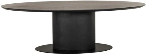 Gordon dark wood 240cm 10 seater oval pedestal dining table