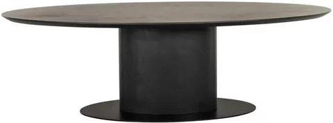 Gordon dark wood 210cm 8 seater oval pedestal dining table