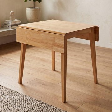 Hanover drop leaf dining table - 61cm-97cm - 2-4 seater - square - natural - light oak