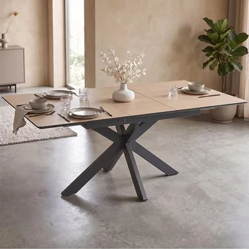 Infiniti dune oak butterfly extending dining table - 140cm-180cm - 4-6 seater - spider leg