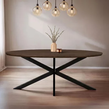 Jesper dining table - 240cm - 8 seater - oval - star base - chestnut - mango wood