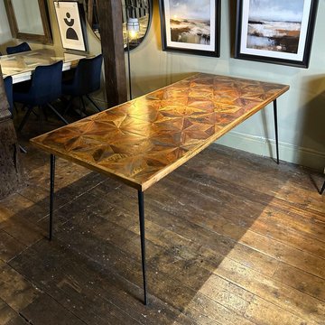 Juan butterfly parquet dining table - 6 seater - sheesham wood - sizes available