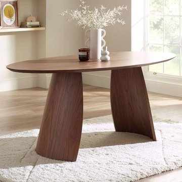 Julius dining table - 180cm - 6 seater - oval - walnut - wood