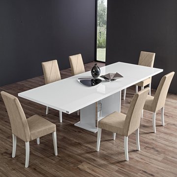 Lisa pedestal dining table - 8 seater - 225cm - white