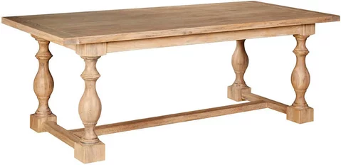 Lyon dining table - 8 seater - 220cm - double pedestal - white washed oak