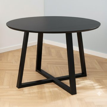 Malika round dining table - 4 seater - 120cm - black