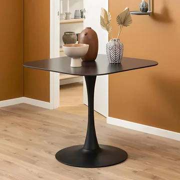 Malta square dining table - 2 seater - 90cm - black ceramic