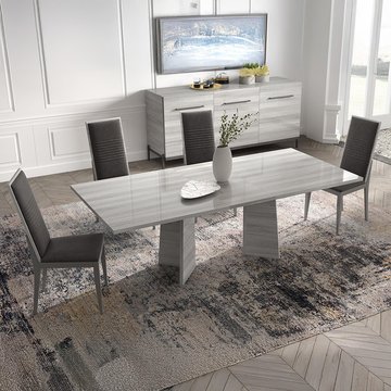 Mia extending dining table - 6-10 seater - 180cm-225cm - grey