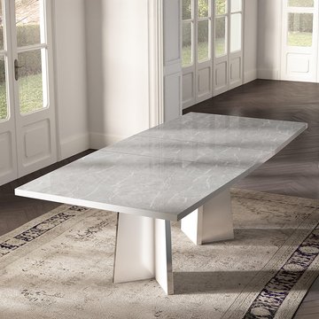 Modern mara extending dining table - 6-10 seater - 180cm-255cm - white